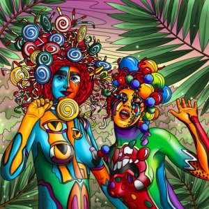 Раскрашиваю девушек - боди-арт