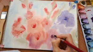 Рисую цветы гладиолусы акварелью. Акварель для начинающих.