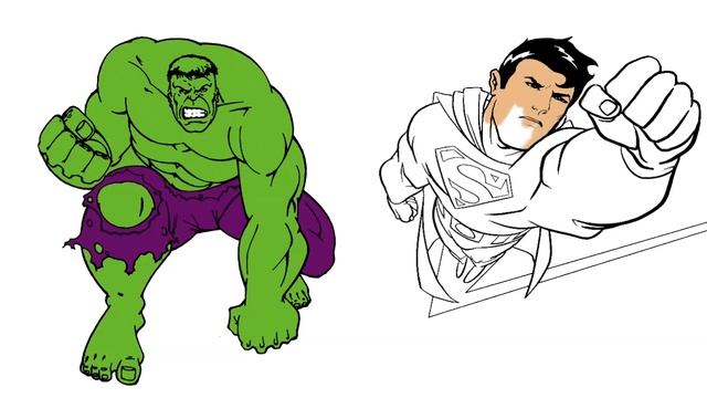 Халк против Супермена раскраски для детей смотреть онлайн