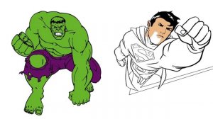 Халк против Супермена раскраски для детей