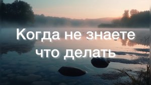 КОГДА НЕ ЗНАЕТЕ ЧТО ДЕЛАТЬ И ЧУВСТВУЕТЕ РАССТЕРЯНОСТЬ (Э. Толле, озв. Никошо)