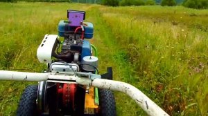 Очередная поездка за дровами на мотоблоке "каскад мб-1" прорываемся через бурьян.