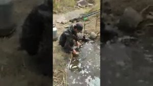 Зарыбление водоема Каменка Казахстан село Азат Аккольского район