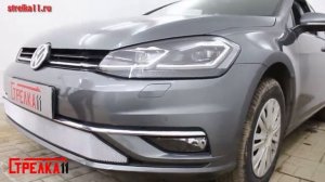 Защита радиатора VOLKSWAGEN GOLF 7 рестайлинг с 2016г.в. (Хром) - strelka11.ru