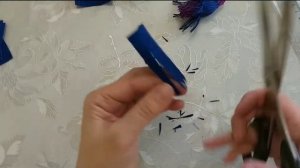 Василек из гофрированной бумаги