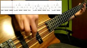 Muse - Hysteria (Bass Cover) (Play Along Tabs In Video)