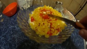 НОВОГОДНИЙ САЛАТ С ФАСОЛЬЮ , КОПЧЕНОЙ КУРИЦЕЙ И БОЛГАРСКИМ ПЕРЦЕМ