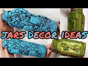 DIY Decor recycled glass jar | Easy glass jar decoration idea | Glass jars Craft Ideas | diy ideas