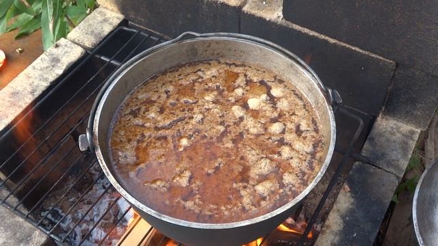 ШУРПА ИЗ БАРАНИНЫ В КАЗАНЕ НА КОСТРЕ(?ОЧЕНЬ ВКУСНО?)