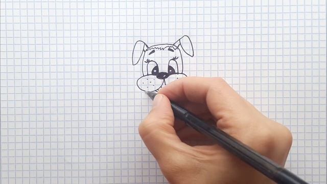 Рисуем простые рисунки #11. Как нарисовать собачку. Идеи для личного дневника