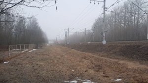 ЭД4М-0424 «Карелия».Туманным утром на перегоне Парголово-Шувалово. СПБ. 27.03.24.