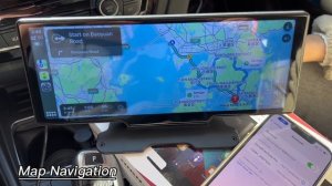 10.26" Universal & Portable Car Stereo with Wireless CarPlay/Android Auto/AUX/GPS + 4K Dash Cam-V30