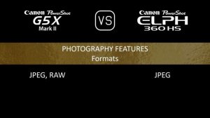 Canon PowerShot G5 X Mark II vs. Canon PowerShot ELPH 360 HS: A Comparison of Specifications