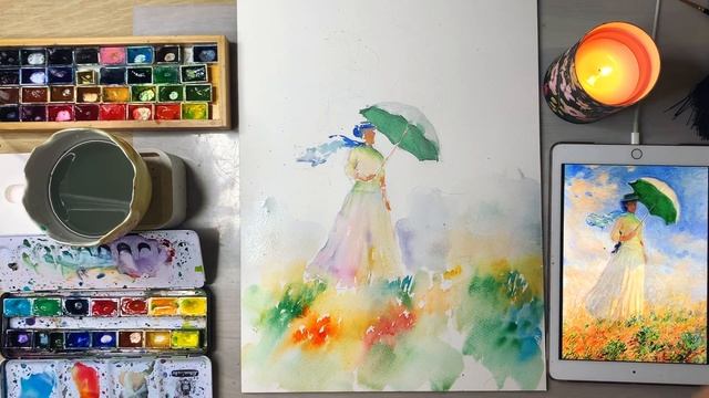 Мастеркласс, Клод Моне акварелью. Как нарисовать шедевр.