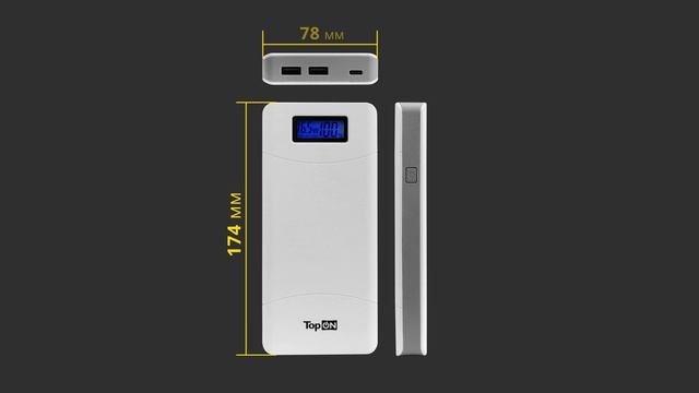 TopON TOP-T80 18000mAh USB Type-C PD 45W, 2 × USB QC3.0 /12W