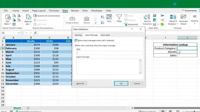 Using Excel Input Messages to Guide Users смотреть онлайн