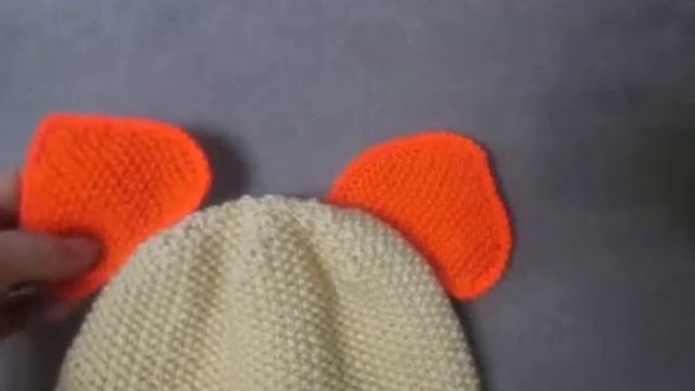 Шапка-кошка спицами. смотреть онлайн