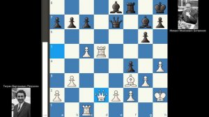 7-я партия Тигран Петросян - Михаил Ботвинник, матч на первенство мира 1963, Москва. (1-0)