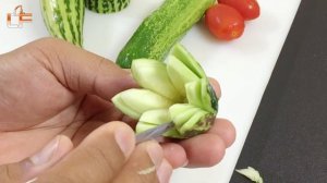 3 Cute Cucumber Flowers Carving Garnish