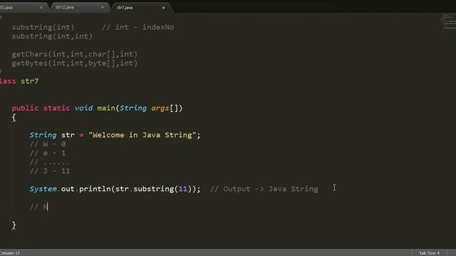 how to split string using substring function in java?