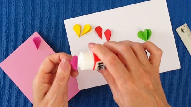 Открытка из бумаги. Бумажная аппликация для школы и для подарка. Paper postcard смотреть онлайн