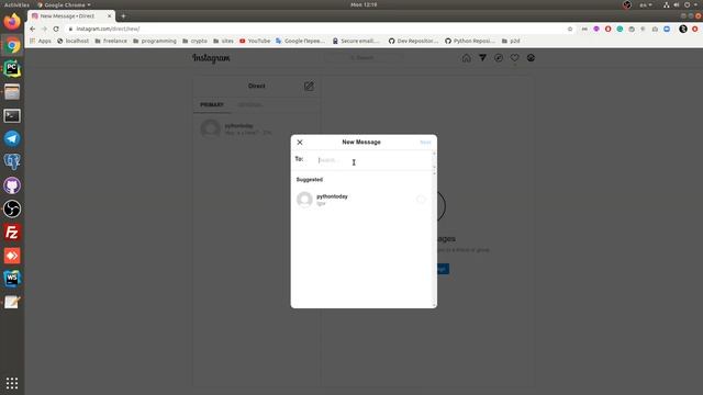 Пишем Instagram бота на Python #6 | Как отправить сообщение в Директ | Instagram bot