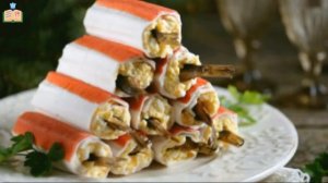 ОЧЕНЬ ВКУСНО!!!   ФАРШИРОВАННЫЕ КРАБОВЫЕ ПАЛОЧКИ СО ШПРОТАМИ