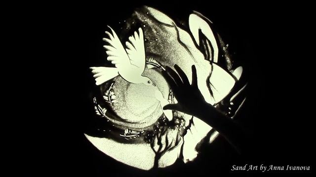 Песочная анимация на круглом столе "Нежность" смотреть онлайн