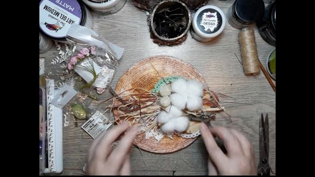 Video tutorial. AlteredArt. Panel "Cotton dreams"