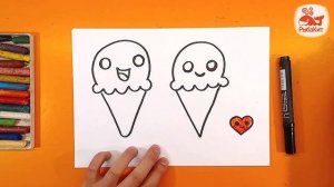 Как нарисовать МОРОЖЕНОЕ / KAWAII РИСУНКИ простые рисунки / DIY Kawaii