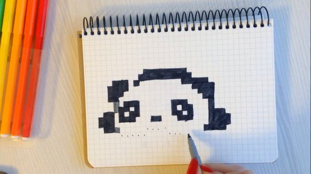 Как нарисовать по клеточкам панду / pixel art panda смотреть онлайн