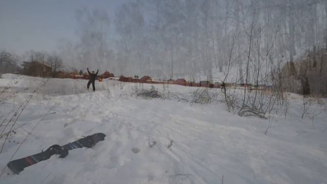 Прыгаем в деревне на лыжах (2 марта 2014) смотреть онлайн