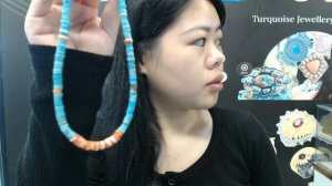 20240918-03 Natural turquoise Amazonite Labradorite and Apatite colorful necklace 16inch 13.4gram