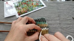 Трикотажный шов иглой на лицевой глади / Соединение петель лицевой глади иглой