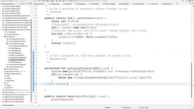 CoreJava Array Programs Part1 May 29 2023