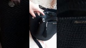 Сумка вязанная крючком из атласных лент сумка трансформер модная сумка