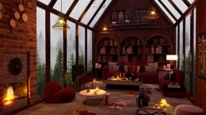 Зимняя уютная кофейня 4k ☕ Фортепианный джаз для отдыха, учебы и работы