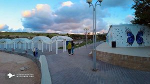 Парк Ахматовой и пляж Солнечный. Прогулка по городу. Осень Севастополь 4К