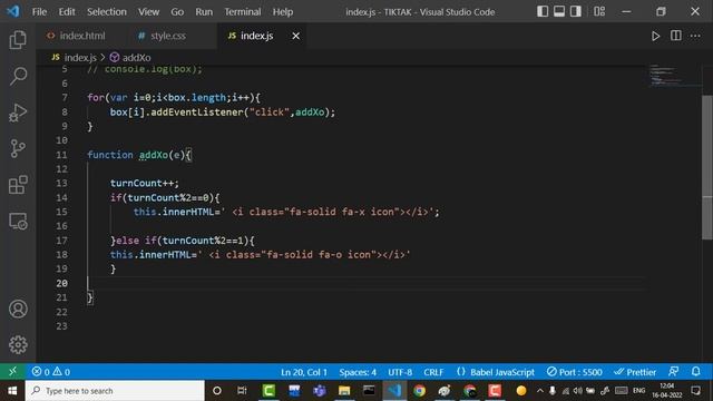 Make Tic Tak Toe JS  Game, Javascript Tic Tac Toe
