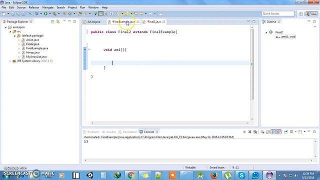 Java final keyword for variable, class, mathode смотреть онлайн