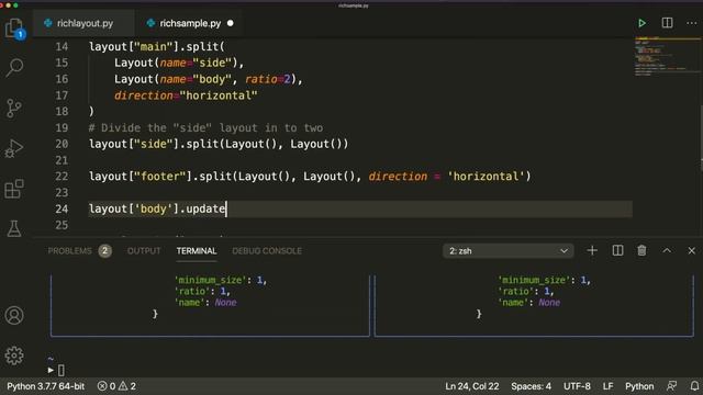 "Rich" Colorful Dashboard Layout in Shell/Terminal with Python