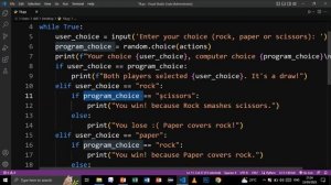 PYTHON ROCK PAPER SCISSORS GAME T-8 | PYTHON PROBLEM SOLVING