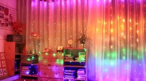 Гирлянда штора занавес светодиодная Роса Радуга 3м*2.80м.