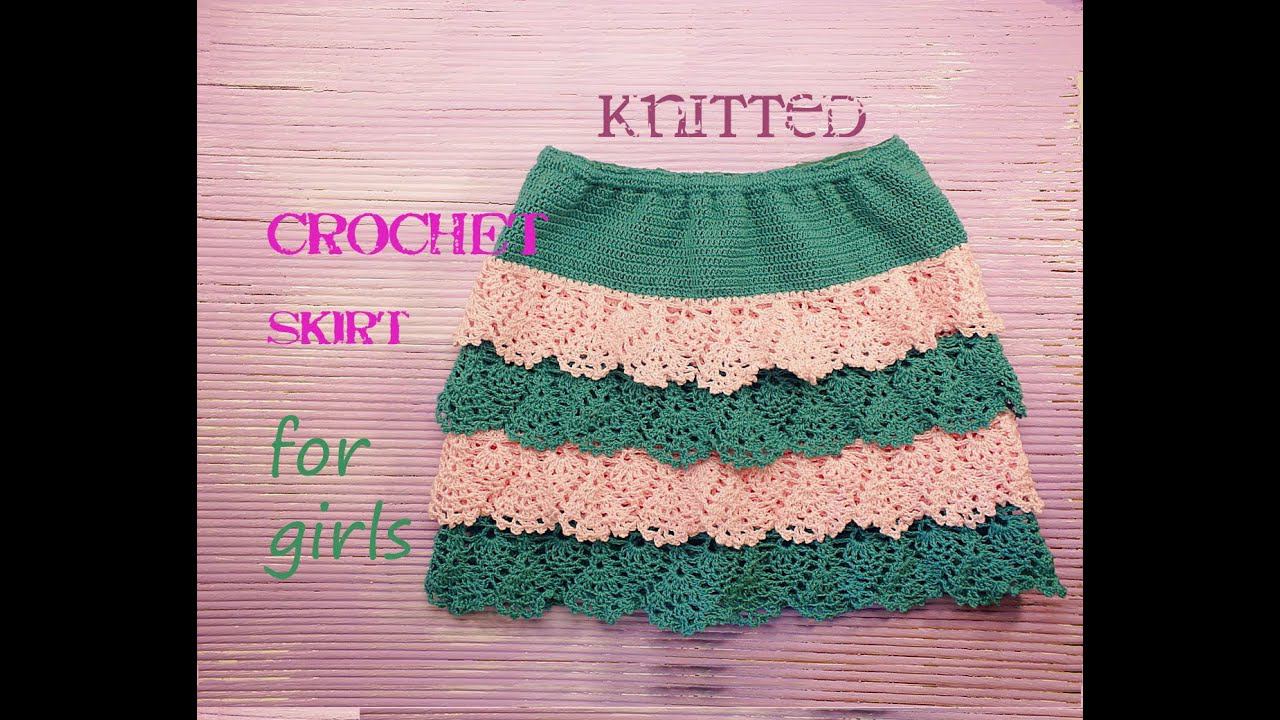  Летняя юбка для девочки крючком для начинающих  knitted crochet skirt for girls