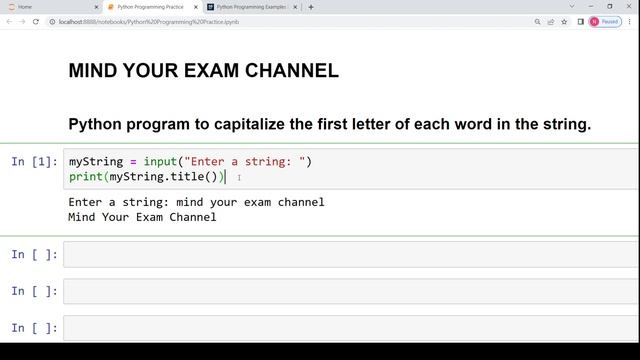 Capitalize first letter of each word in string | Python Programming for Beginners | Basics of Pytho