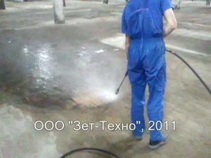 Гидродинамический аппарат Посейдон для очистки поверхности от штукатурки