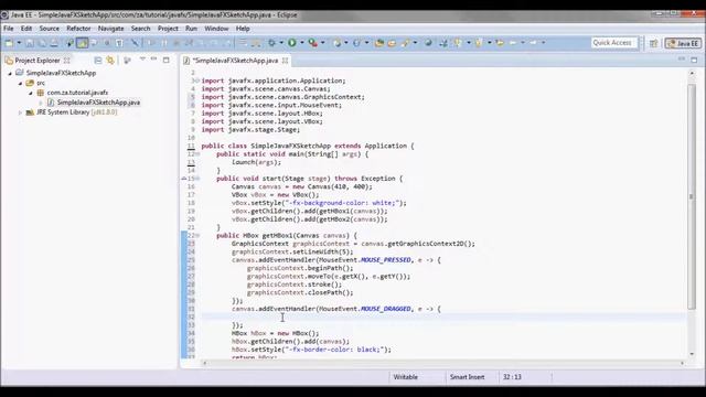 JavaFX Sketch App. Tutorial смотреть онлайн
