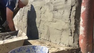 Имитация камня «Золотой песчаник» на стене/Imitation of "Golden sandstone" stone on wall