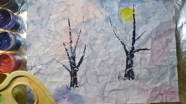 Онлайн-заняття з малювання. Тема: "Зимовий пейзаж. Нетрадиційна техніка малювання". (молодша група) смотреть онлайн