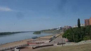 Павлодар - обзор реки Иртыш (Ертіс) с высокой точки в замедленной съёмке весной 2021 год